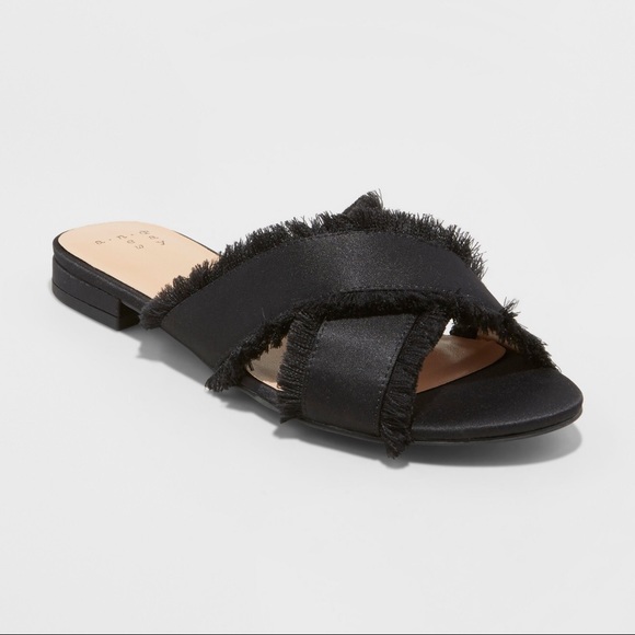 Shoes - Women's Sephorie Satin Frayed Crossband Slide